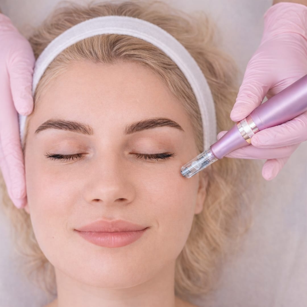 Microneedling-behandling i ansiktet